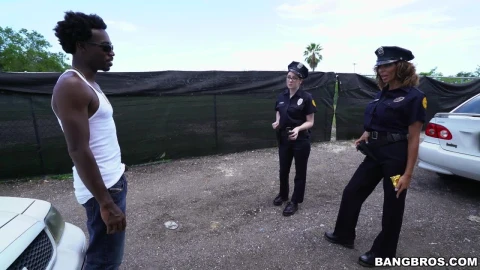 Two Sexy Officers Found Big Black Cock