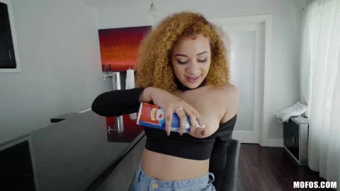 Young Ebony And Whipped Cream