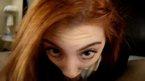 POV Blowjob With A Redhead Schoolgirl