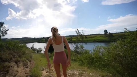 Hiking On Her Private Trail